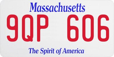MA license plate 9QP606