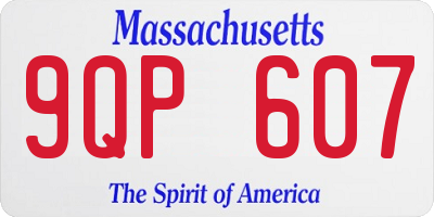 MA license plate 9QP607