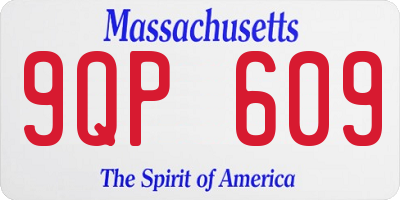 MA license plate 9QP609