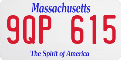 MA license plate 9QP615