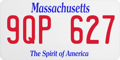 MA license plate 9QP627