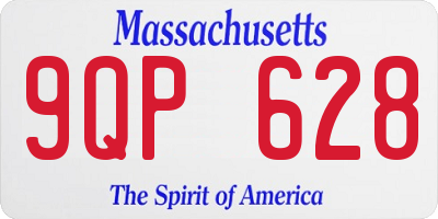 MA license plate 9QP628