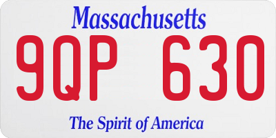 MA license plate 9QP630