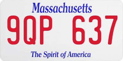 MA license plate 9QP637