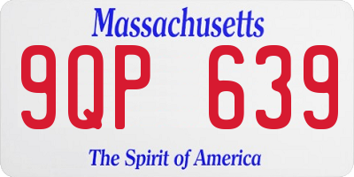 MA license plate 9QP639