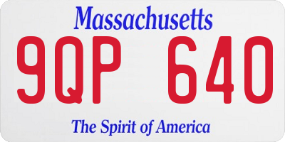 MA license plate 9QP640