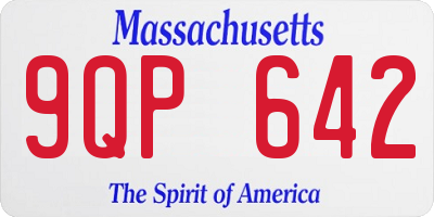 MA license plate 9QP642