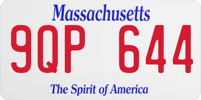 MA license plate 9QP644