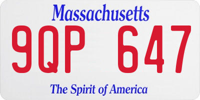 MA license plate 9QP647