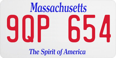 MA license plate 9QP654