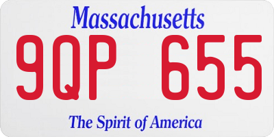 MA license plate 9QP655