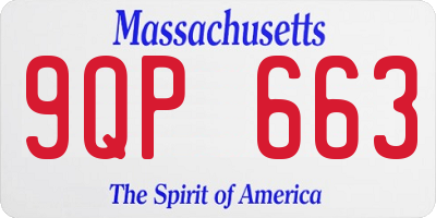 MA license plate 9QP663