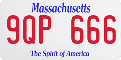 MA license plate 9QP666