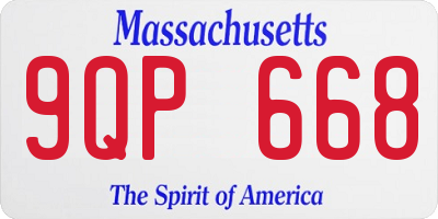 MA license plate 9QP668