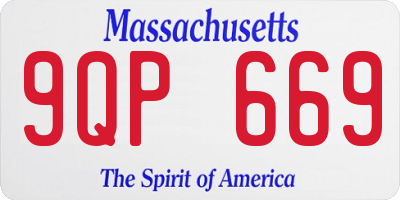 MA license plate 9QP669