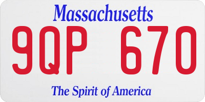 MA license plate 9QP670