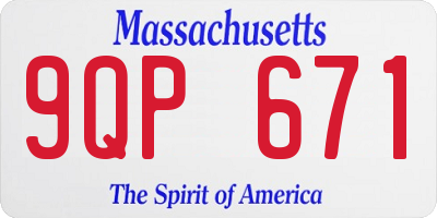 MA license plate 9QP671