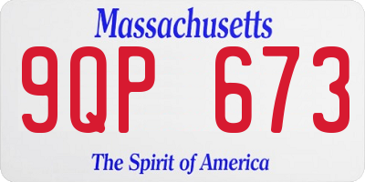 MA license plate 9QP673