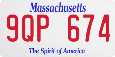 MA license plate 9QP674