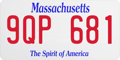 MA license plate 9QP681