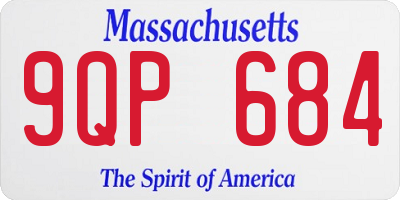 MA license plate 9QP684