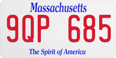 MA license plate 9QP685