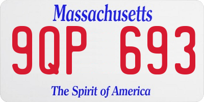 MA license plate 9QP693