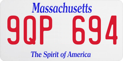MA license plate 9QP694