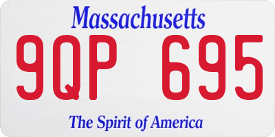 MA license plate 9QP695