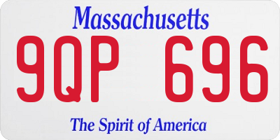 MA license plate 9QP696