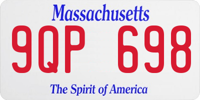 MA license plate 9QP698