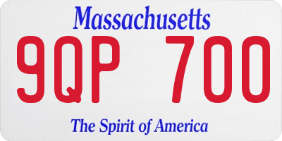 MA license plate 9QP700