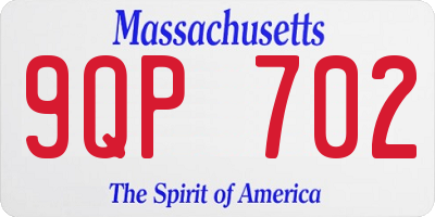 MA license plate 9QP702