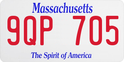 MA license plate 9QP705