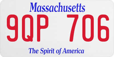MA license plate 9QP706