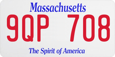 MA license plate 9QP708