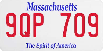 MA license plate 9QP709