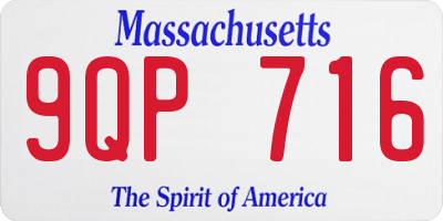 MA license plate 9QP716
