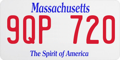 MA license plate 9QP720