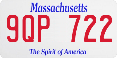 MA license plate 9QP722