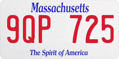 MA license plate 9QP725