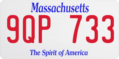 MA license plate 9QP733