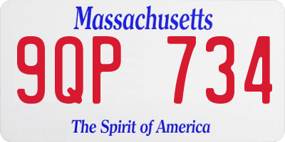 MA license plate 9QP734