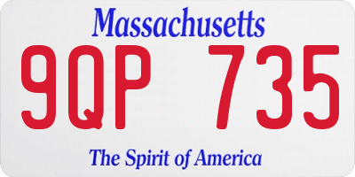MA license plate 9QP735