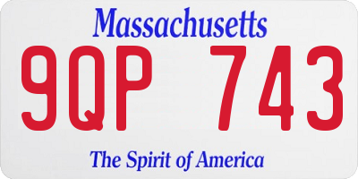 MA license plate 9QP743