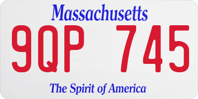 MA license plate 9QP745