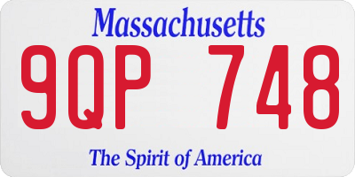 MA license plate 9QP748