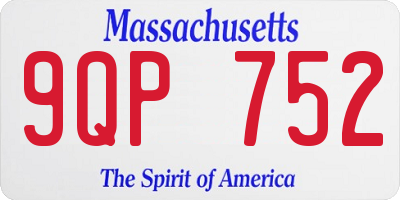 MA license plate 9QP752