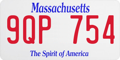 MA license plate 9QP754