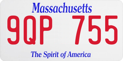 MA license plate 9QP755